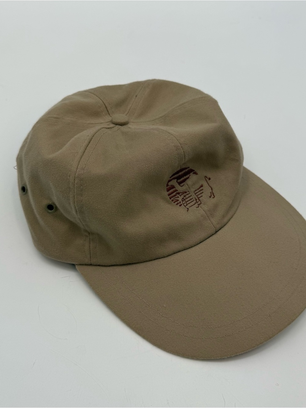 Men's Tan Cotton 6-Panel Cap with Subtle Embroidered Logo